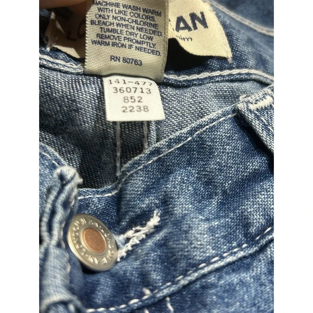 Vintage 90s London Jean Size 10 Tall Carpenter Denim Wide Leg Made in USA Blue